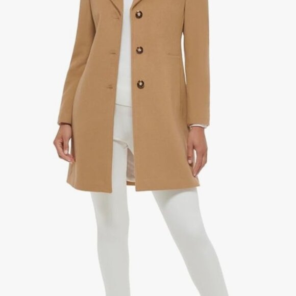 NWOT Calvin Klein Cashmere Wool Blend Camel Coat - Picture 6 of 6